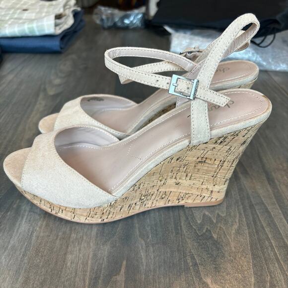 Charles David Platform Wedge Sandals, Nude, Cork Size‎ 10 - Picture 3 of 3